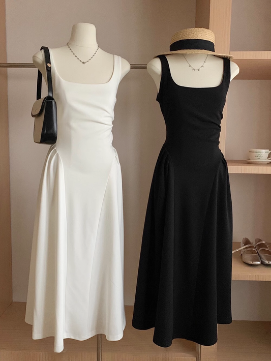 Simple A Line Straps Long Black Women's Holiday Dresses SD220