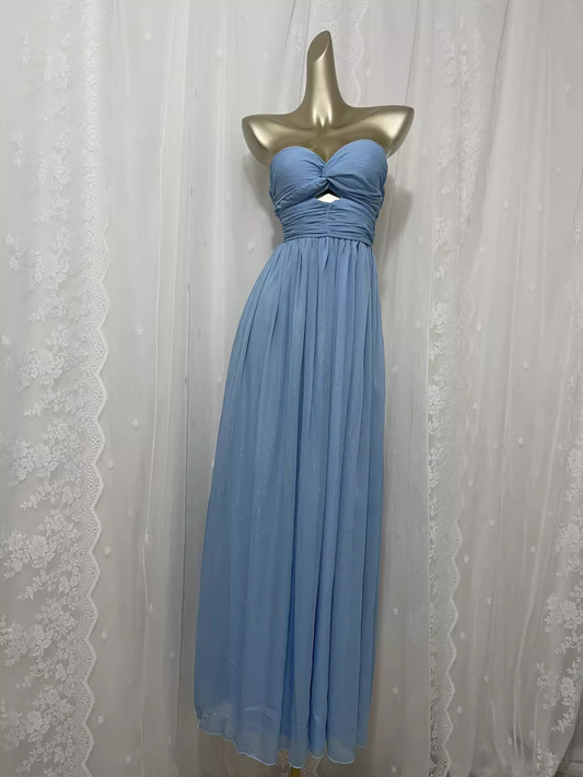 Vintage A line Sweetheart Blue Vacation Dress Birthday Dresses SD0033