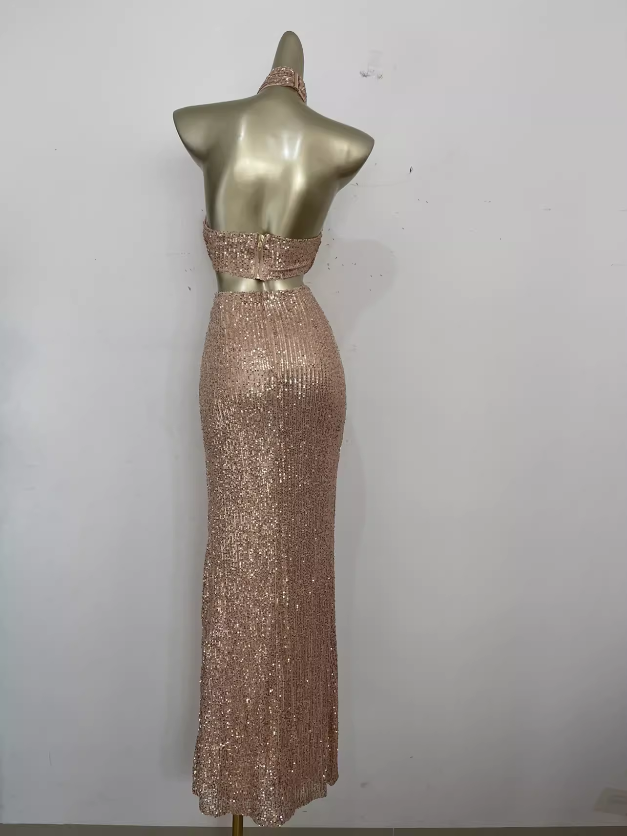 Sexy Sheath Halter Sequin Vacation Dress Birthday Dresses SD0034