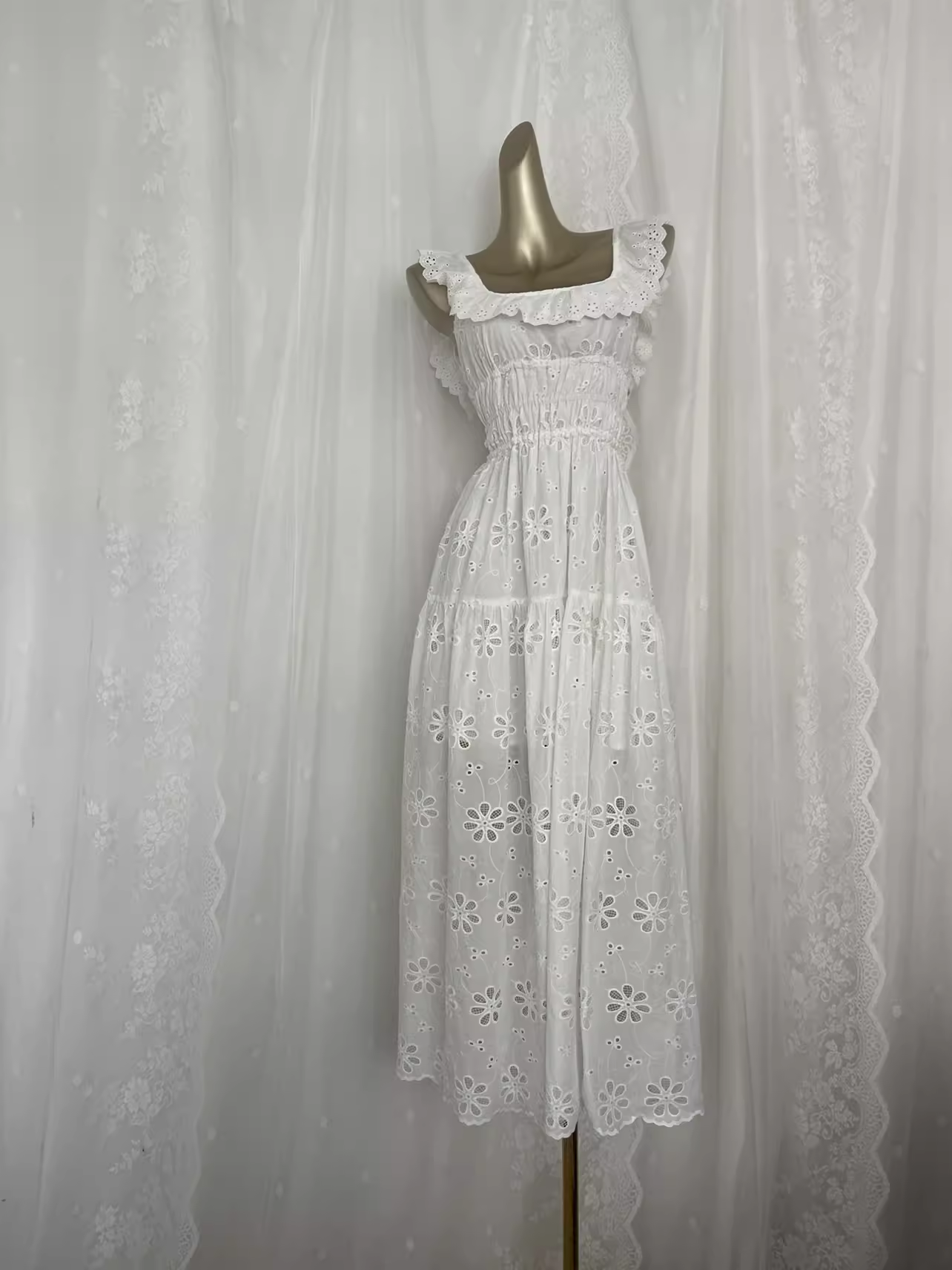 Cute A Line Lace White Vacation Dress Birthday Dresses SD0036