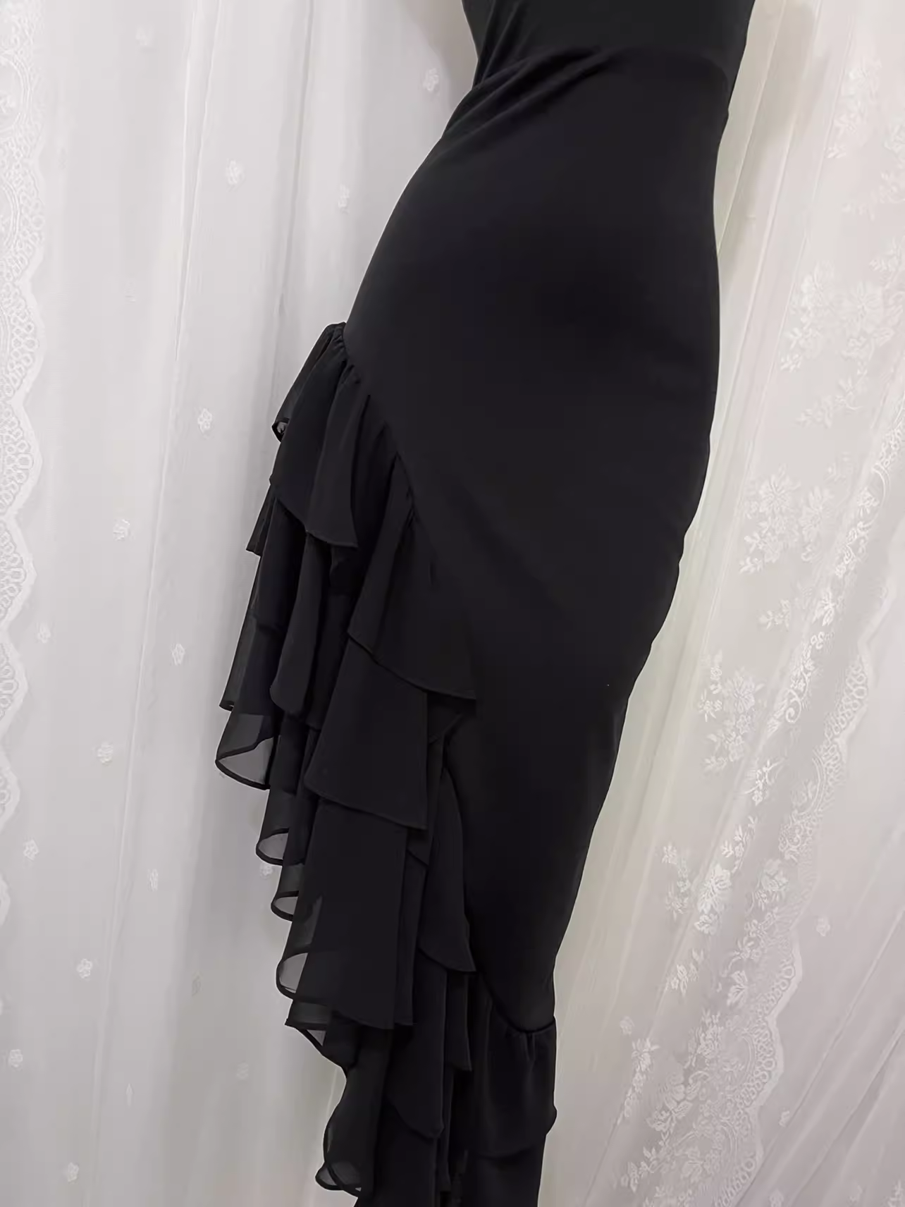 Sexy High Low Black Strapless Vacation Dress Birthday Dresses SD0038