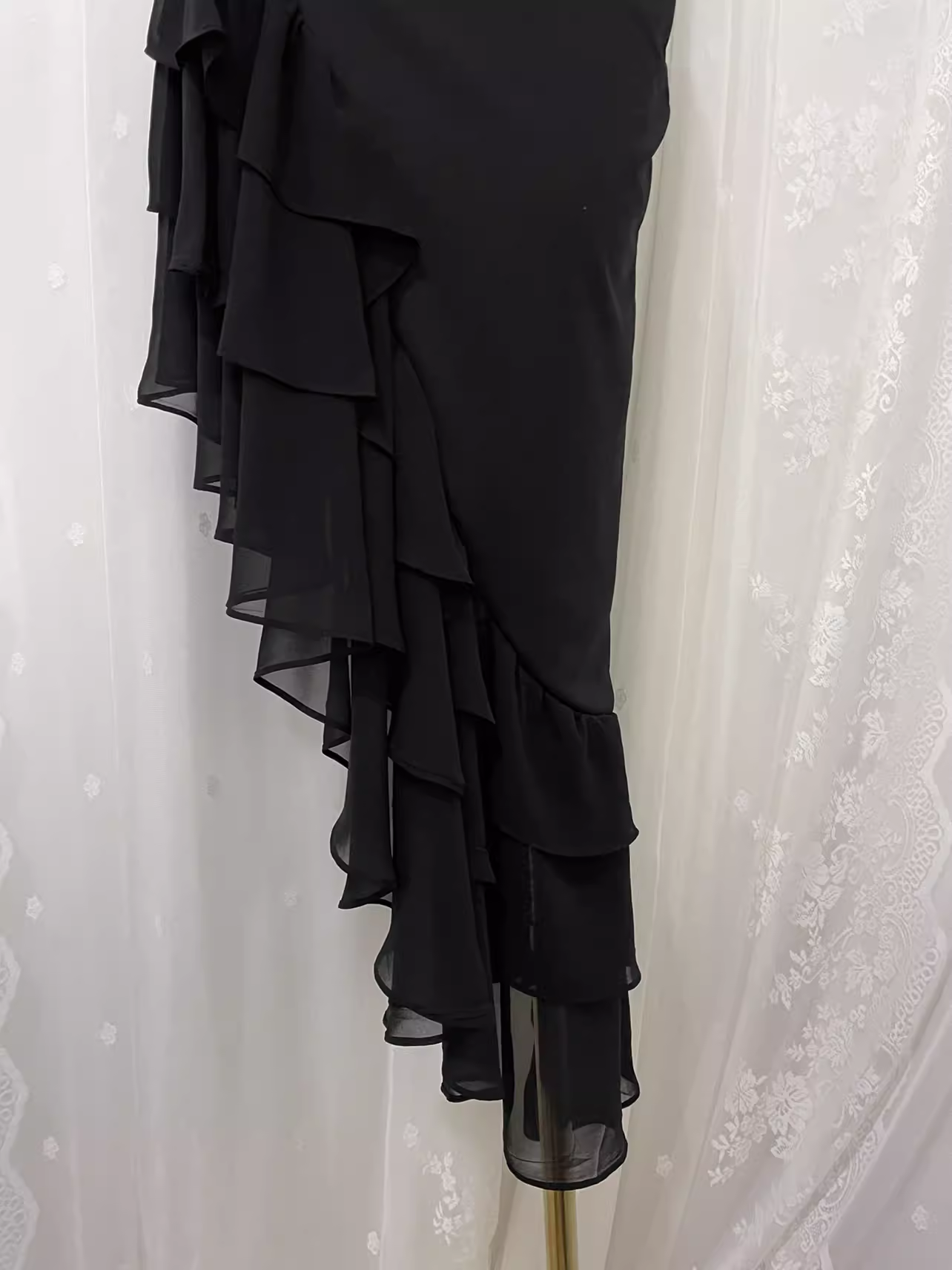 Sexy High Low Black Strapless Vacation Dress Birthday Dresses SD0038