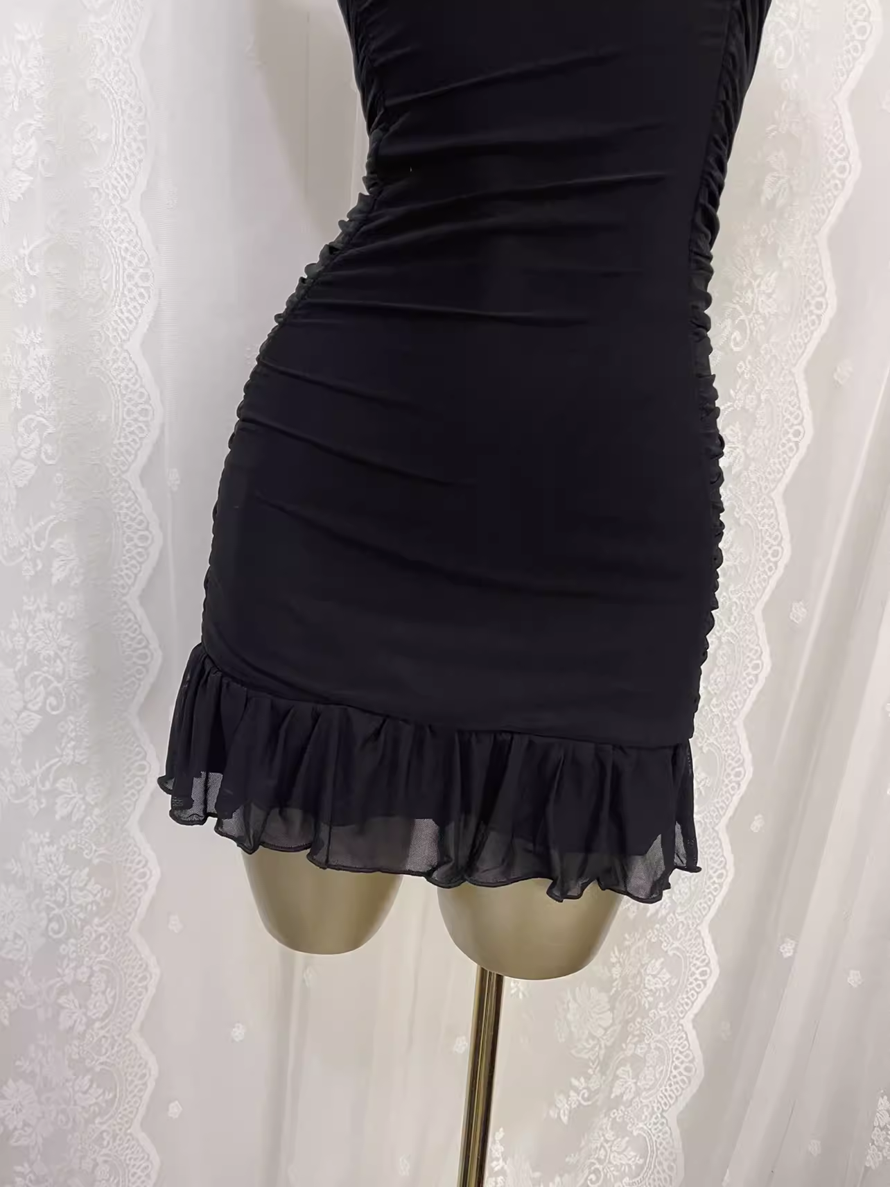 Sexy Sheath Straps Black Travel Vacation Dress Short Birthday Dress SD0058